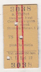 bnk div CFR Tichet tren accelerat Stamora Moravita 1971 foto