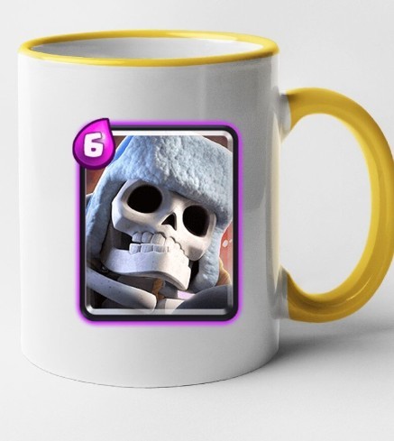 Cana maner galben personalizata Clash Royale - Giant Skeleton, INOVATIX&reg;. 330ml