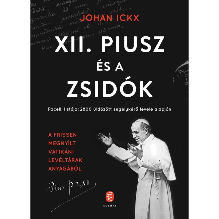 XII. Piusz &eacute;s a zsid&oacute;k - Pacelli list&aacute;ja: 2800 &uuml;ld&ouml;z&ouml;tt seg&eacute;lyk&eacute;rő levele alapj&aacute;n - Johan Ickx