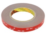 Bandă de fixare 3M acril gri 15mm x 5,5m x 1,6mm 39N/cm