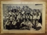 1951, Fotografie scolara grup, primele cravate de pionier, comunism, semnaturi
