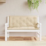 vidaXL Perne Bancă Grădină 2 buc Bej 120x50x7cm Oxford Impermeabilă. Perna Scaun Exterior/Interior cu Șnur