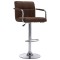 Scaun de bar, maro, material textil - 1