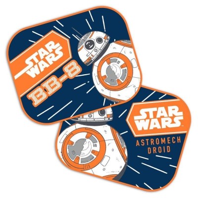 Set 2 parasolare auto Star Wars BB8, montaj usor, poliester, 44 x 35 cm foto