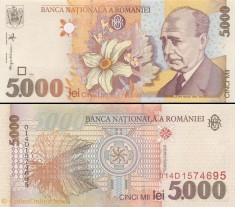 Romania 1998 - 5000 lei UNC foto