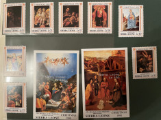 sierra leone - serie timbre pictura religie craciun nestampilata MNH foto
