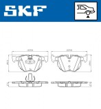 Set placute frana spate SKF VKBP90240