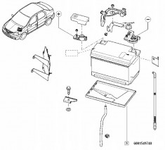 Suport Baterie Logan Renault 6001549748 foto