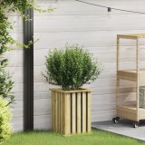 vidaXL Jardiniere cu captuseala, 33 x 33 x 45 cm, din lemn de pin tratat.