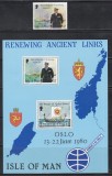 Isle of Man 1980 - Vizita regelui Olav al V-lea al Norvegiei, Serie + Colita, MNH