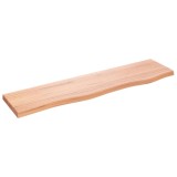 Gossi polita perete maro deschis 80x20x2 cm lemn masiv stejar tratat