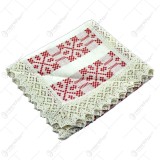 Fata de masa artizanat din bumbac 75&times;45 Crem/Rosu