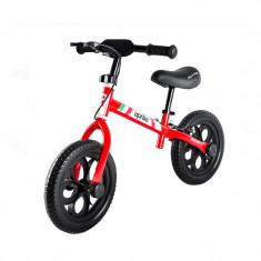 Bicicleta fara pedale Aprilia, 3-6 ani, maxim 25 kg, Rosu/Negru