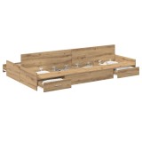 Cumpara ieftin Cadru de pat cu depozitare cu usa Stejar Artizanal 120 x 200 cm
