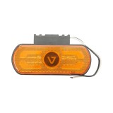 Lampa gabarit laterala LED galbena 12-24V cu suport, 133x53x25mm, latime cu suport 70mm, distanta intre suruburi 30/50mm, Breckner Germany