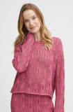 Pepe Jeans pulover GWEN femei, culoarea roz, light, PL702129