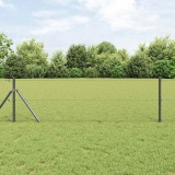 vidaXL &Icirc;ngrădire cu st&acirc;lpi Gri 0.6 x 10 m otel acoperit cu PVC 3352771