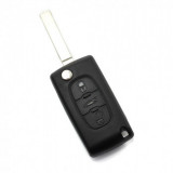 Citroen / Peugeot 307 - Carcasa tip cheie briceag 3 butoane, lama VA2-SH3, cu suport baterie, buton portbagaj, Carguard