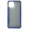 Husa tip capac spate antisoc plastic gri semitransparent + silicon albastru pentru Apple iPhone 12 Pro Max