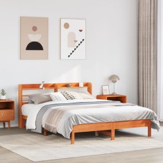 vidaXL Cadru de pat fără saltea, maro ceruit 150x200 cm lemn masiv pin 3306887