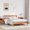 Gossi cadru de pat fara saltea, maro ceruit 150x200 cm lemn masiv pin