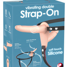 Strap-on Femei 2 Dildo, 10 Vibratii, incarcare la USB