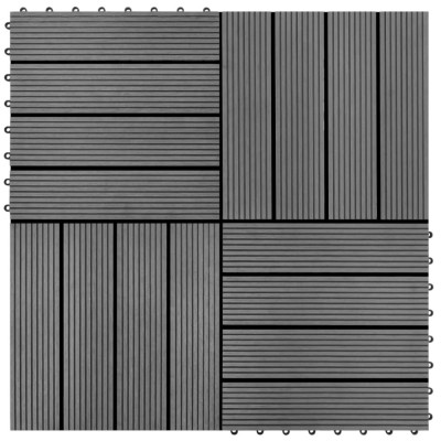 Plăci de pardoseală, 22 buc., gri, 30 x 30 cm, WPC, 2 mp foto