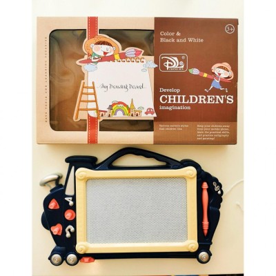 Tabla magnetica de scris, cu creion, 3 stampile incluse, model trenulet foto