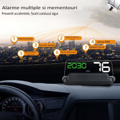 Display auto de bord, LCD 5 inch, senzor lumina, panou reflexie, conector OBD-II
