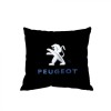 Perna cu sigla Peugeot, Fata de perna si burduf detasabil 45 x 45, bumbac Magrot 24049 negru