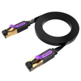 Patch Cord STP Vention, Cat. 7, 15m, flat cable, conductor cupru, viteza max transfer 10 Gbps, invelis PVC, negru, &quot;ICABN&quot; (timbru verde 0.8 lei) - 69