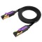 Patch Cord STP Vention, Cat. 7, 15m, flat cable, conductor cupru, viteza max transfer 10 Gbps, invelis PVC, negru, &quot;ICABN&quot; (timbru verde 0.8 lei) - 69