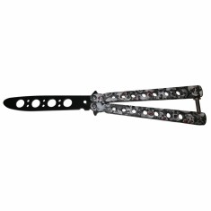 Briceag fluture, Scared Skulls, pentru antrenament, 22 cm, argintiu