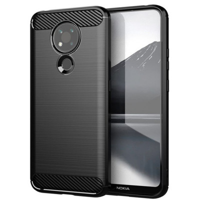 Husa pentru Nokia 3.4 - Techsuit Carbon Silicone - Black foto