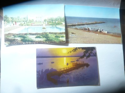 3 Ilustrate Eforie Sud RPR 1962 si 1968 , Plaja si Teatrul de Vara foto