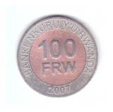 Moneda Ruanda 100 francs/franci 2007, stare buna, curata