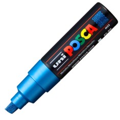 Marker UNI PC-8K Posca, 8.0 mm,varf tesit,albastru metalizat