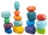 Set 16 Pietre Lemn Multicolor Kruzzel - Joc Educativ Forme si Culori, Stivuire, Constructie, Dezvoltare Motrica, Imaginatie