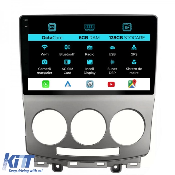 Navigatie Dedicata Mazda 5 (2005-2010), 9Inch, 6Gb Ram, 128Gb Stocare, Carplay Performance AutoTuning