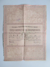 Rar! Titlu definitiv de propietate 1929-Regele Mihai copil-semnat de I.Mihalache foto