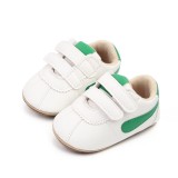 Cumpara ieftin Adidasi albi cu insertie laterala verde (Marime Disponibila: 3-6 luni (Marimea