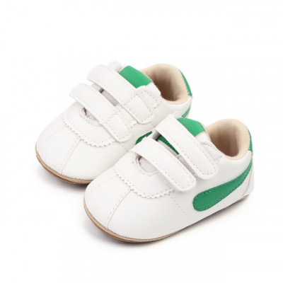 Adidasi albi cu insertie laterala verde (Marime Disponibila: 6-9 luni (Marimea foto