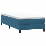 VidaXL Pat cu arcuri fără saltea Albastru &icirc;nchis 100x210 cm catifea