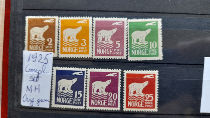 1925-Norvegia-PA- complet set-MH-Mi=85Eur