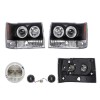 Set faruri Jeep Grand Cherokee (Z) 01.1994-1998, partea Stanga+Dreapta, Tuning, Fata, cu Lucas; Tip=USA; H1+H3; manual; negru, transparent; tuning; O