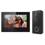 Kit videointerfon Hikvision HiLook VI-K43P, 2MP, ecran 7, Wi-Fi 2.4GHz, PoE, IR 3m, slot card, montare aparenta, IP65 SafetyGuard Surveillance