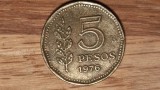 Argentina - moneda de colectie - 5 pesos 1976 - serie mai rara, America Centrala si de Sud