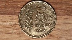 Argentina - moneda de colectie - 5 pesos 1976 - serie mai rara