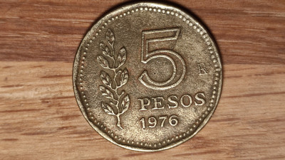 Argentina - moneda de colectie - 5 pesos 1976 - serie mai rara foto