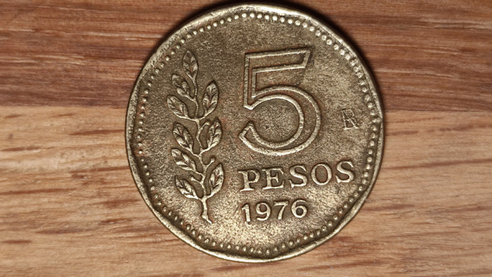 Argentina - moneda de colectie - 5 pesos 1976 - serie mai rara